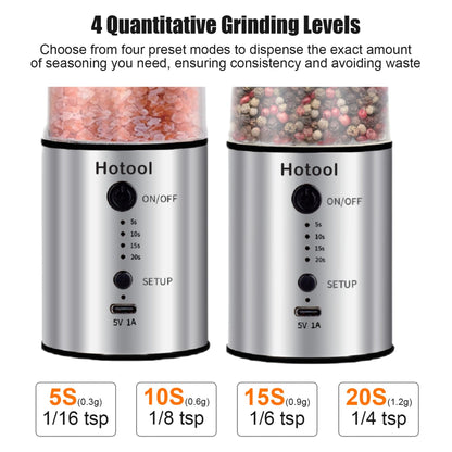 Larger Capacity Electric Salt and Pepper Grinder Set, Rechargeable Salt and Pepper Shakers Set, Kitchen Gadgets Salt and Pepper Mill,Perfect Dad Gifts