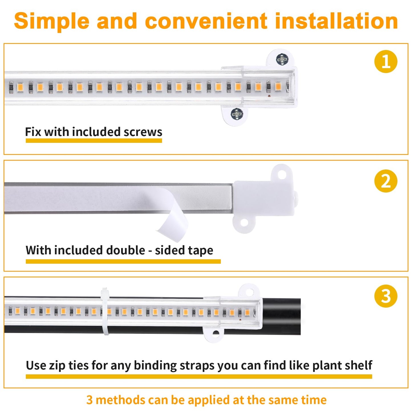 LED Grow Light Strips, Grow Lights for Indoor Plants Full Spectrum 3000K, Plant Light Bar with 3/9/12H Timer, 10 Dimmable Levels for Seedling Succulent,Best Match for Plant Shelf(3 Head×2 Pack)