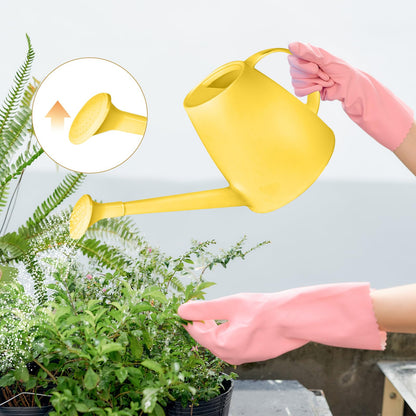 TTAOE GN Plastic Watering Can - for Indoor and Outdoor House Plant Garden - with Long Spout - 1/2 Gallon - Yellow