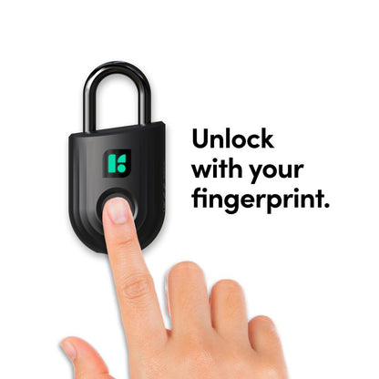 igloohome Padlock Lite Black Keyless Fingerprint Access with Mobile App (iOS, Android) – Water Resistant Padlock for Lockers, Homes, and Storage Spaces (Type-C Rechargeable)