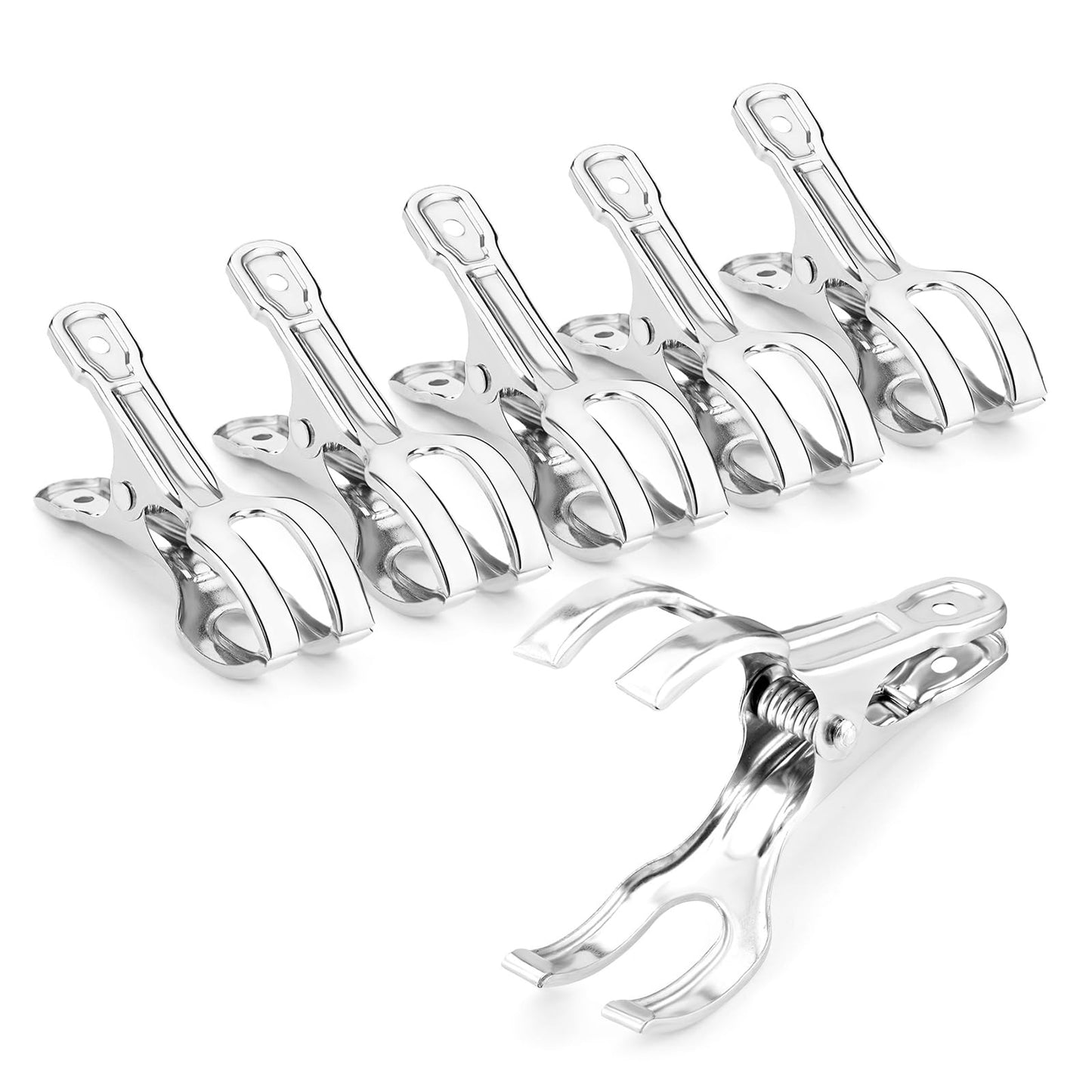 Samhopo Upgrade Large Garden Clips, Stainless Steel Greenhouse Clamps for 3/4'', 1'', 2'' Pipes, Strong Grip Garden Clamps for Greenhouse Hoop, Heavy Duty Row Cover Clips for Netting, 24PCS