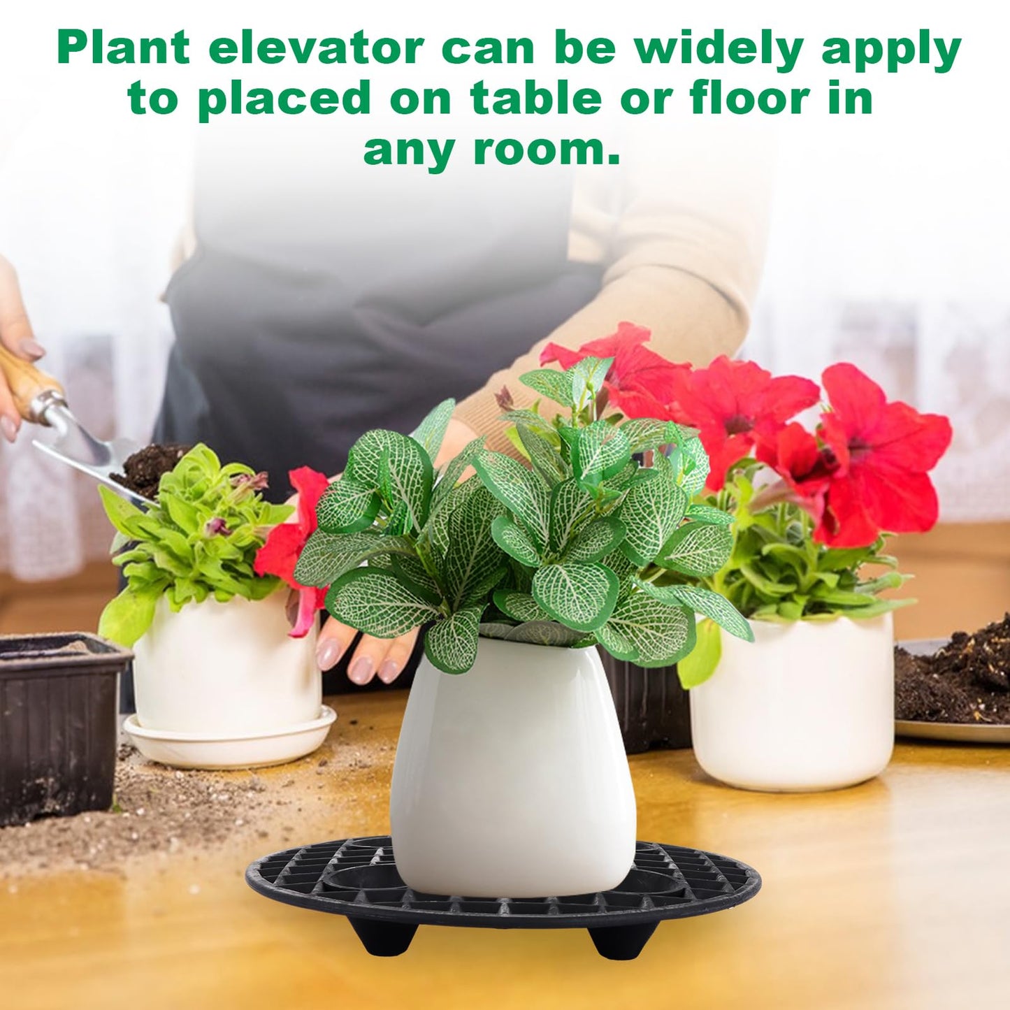 HNBun 18 PCS Plant Level Pot Elevator, 20 cm / 8 Inch Plant Riser Holder Plastic Floor Protector Plant Trivet, Plant Stand Indoor Outdoor for Prevent Rot and Damage on Patio & Deck