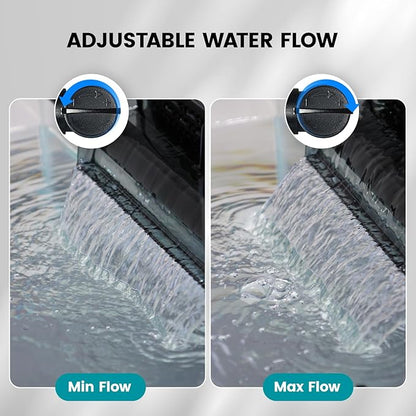 ANILUV Aquarium Filter with Surface Skimmer & LED Indicator Light | Hang On Back Power Filter 55-80 Gallon Aquarium for SPF-75