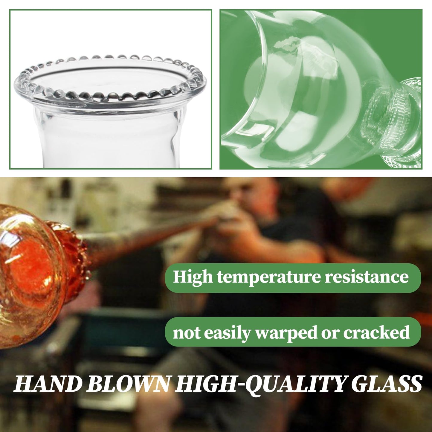 Oil Lamp Chimney Replacement – Clear Hurricane Lamp Glass Shade (Wave Style) for Kerosene Lamps – 3 Inch Base（1 Pack）