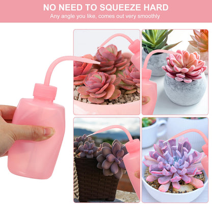 PATIKIL 500ml 17oz Succulent Eyelash Tattoo Wash Bottle, 4 Pcs Plastic Watering Squeeze Bottle Rinse Bottle for Plant Eyelash Extensions Irrigation Lab Gap Cleaning, Clear