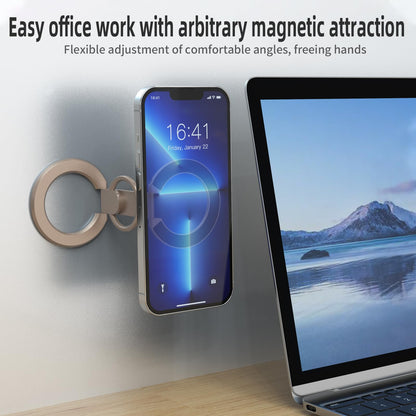 RESPECTED BRO-Magnetic-Phone-Ring-Holder with Dual Rings, Compatible with iPhone 17/16/15/14/13/12, Multifunctional Stand for Office, Gym, Kitchen & All Metal Surfaces, Finger Loop Grip (Desert Gold)
