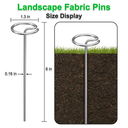 Heavy-Duty Landscape Staples – 120 Pcs 6-Inch G-Shaped Thickened Galvanized Garden Fabric Staples,Rust-Resistant Ground Cover Pins for Weed Barrier, Erosion Control & Landscaping Projects