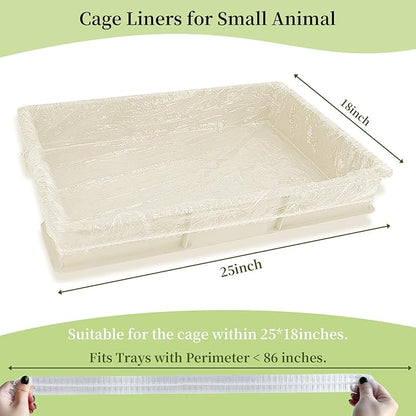 Disposable 50 pcs Small Animal Cage Liners, Rabbit Tray Film Liner Bunny Litter Pan Bags Guinea Pig Cage Toilet Plastic Film for Bird Hamster Chinchilla Hedgehog