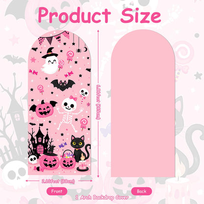 Pink Ghost Halloween Backdrop Cover, Cute Girly Spooky Ghost Background Cloth, Halloween Party Photo Booth Wall Hanging Decor Props
