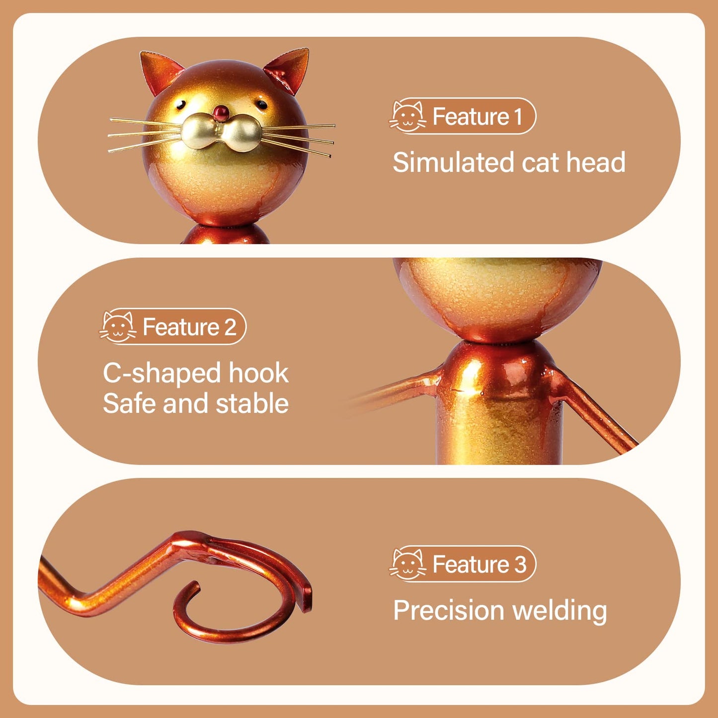 Drincarier Cat Decor Wine Holder Wine Rack Wine Bottle Holder Wine Cat, Gift for Halloween and Christmas,Cat Gifts for Cat Lovers………… (Cat Glass Holder)