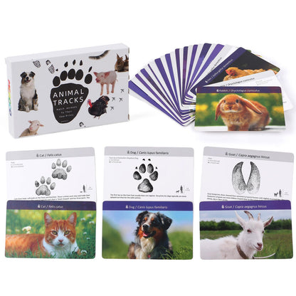 MEROCO Farm Animal Tracks Cards for Kids,Animal Flash Cards,Animal Tracks Matching Game,Kids Science Learning Educational Toys Homeschool Preschool Autism Learning Materials Toys for 4 Year