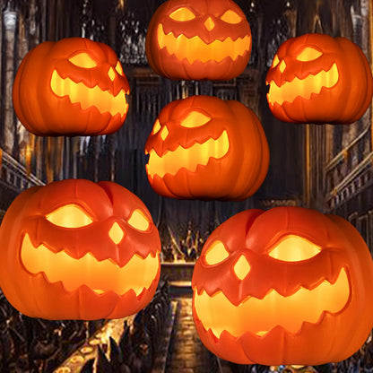 Halloween Decorations - Set of 6 Floating LED Pumpkins with Remote Control - Magic Hanging Flickering Warm Light Flameless Floating LED Pumpkins Decor for Indoor Home Room Bedroom Party Decoration…