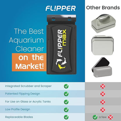 - Flipper Max Aquarium Algae Magnet Cleaner (for Glass or Acrylic Tanks 5/8-1-Inch) …