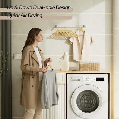 Alise Double Towel Bar, 24 Inch Towel Rack for Bathroom Wall Mounted, SUS304 Stainless Steel Bathroom Towel Holder Joining Process Towel Rail for Bathroom, Brushed Nickel
