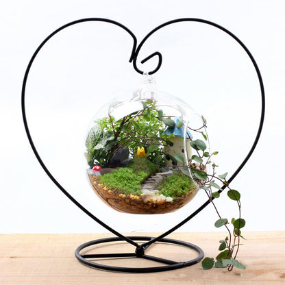 balacoo 1Set Hanging Plant Bracket Sturdy Iron Display Stand with Balls for Micro Landscape Decoration Elegant and Stable Plant Hanger for Home and Office Decor