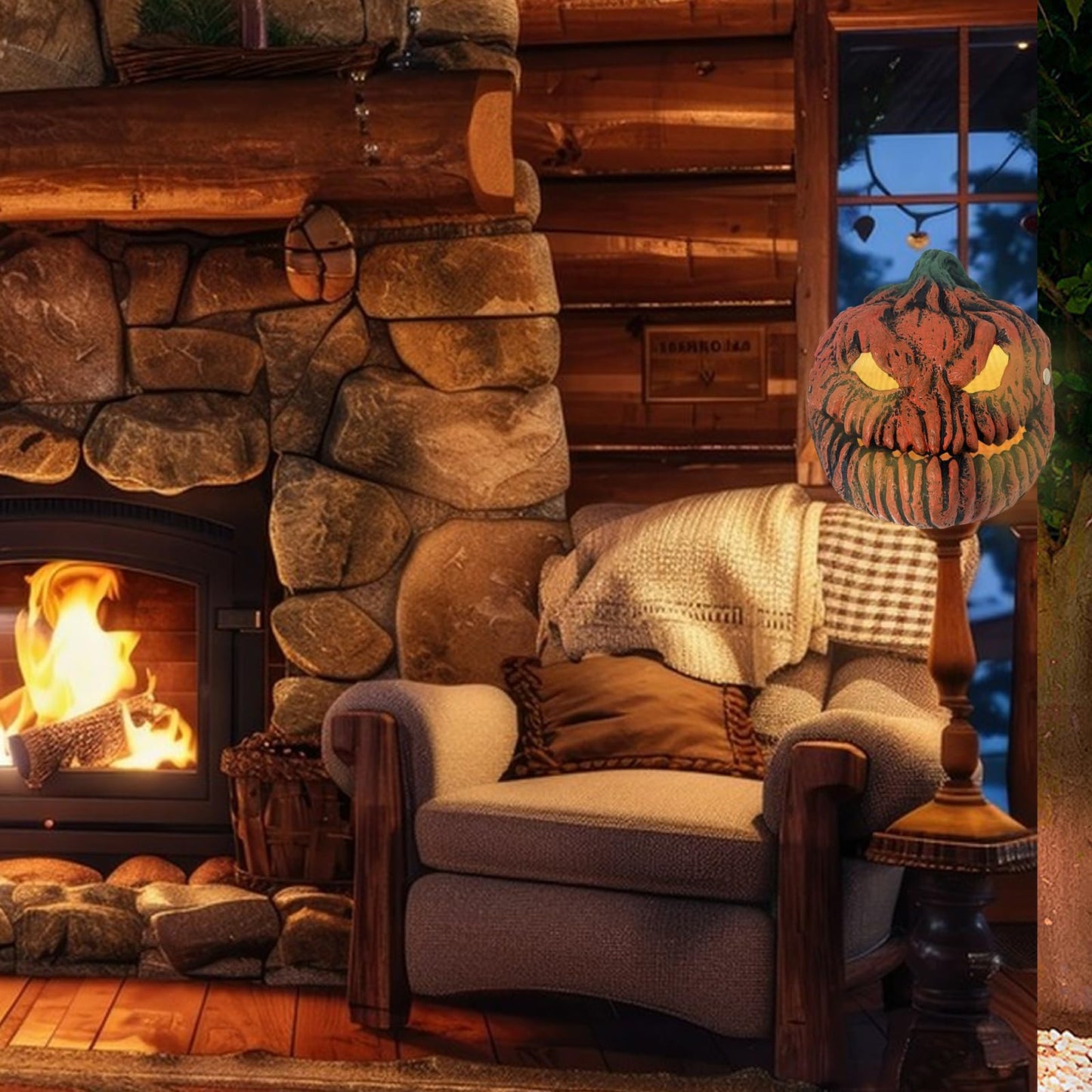 2 Pcs Halloween Decorations Pumpkin Porch Mask Light Cover,Halloween Porch Lamp Cover,Garage,Front Door,Outdoor,Ceiling Lamp