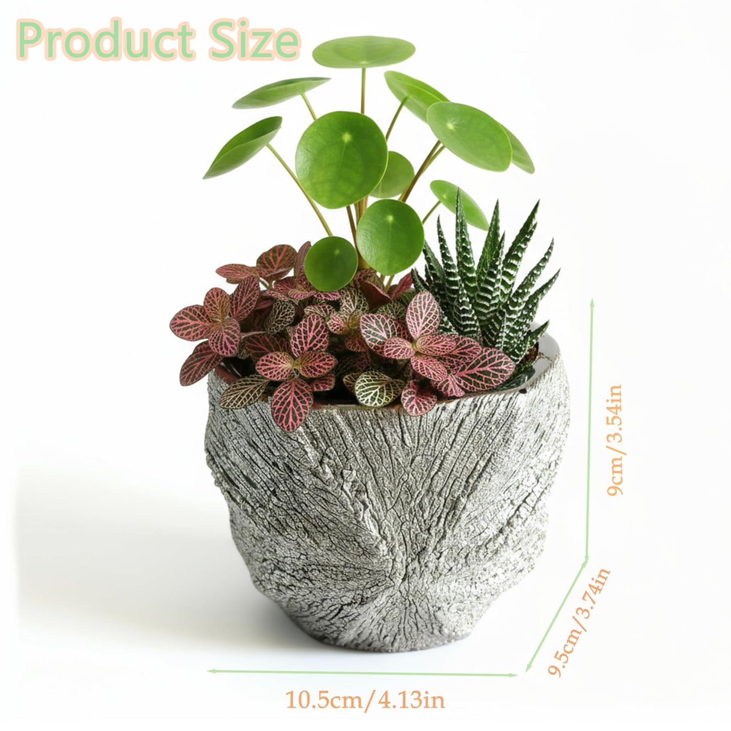 YIOXIN Silver Plated Ceramic Flower Pot - Small Pot Without Drainage Hole, Designed for Succulents, Cacti, and Small Green Plants