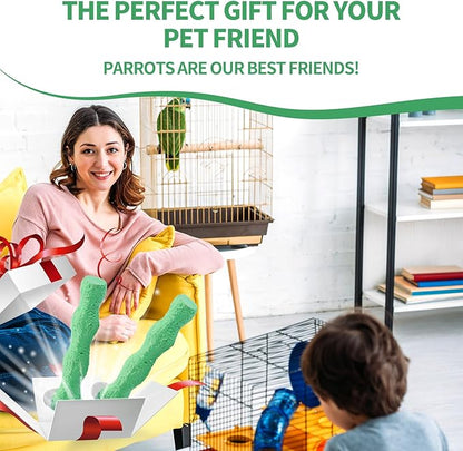 2pcs Bird Beak Grinding Stone, Anti-Slip Parakeet Nail Trimming Stick Resin Beak Grinder Stone Perches Washable Claw Trimmer Stand for Parrot Budgie Cockatiel Cage Accessories