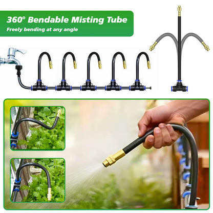 360° Adjustable Drip Irrigation System - Garden Watering System 66FT with 20 Nozzles, Drip Irrigation Kit for Garden, Yard, Lawn, Greenhouse, Plants, 5/16 inch Hose