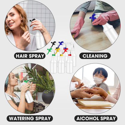 Eccliy 12 Pcs 16 Oz Plastic Spray Bottle, Adjustable Empty Reusable Sprayer for Cleaning, Planting, Water, Bathroom and Kitchen, BBQ, Commercial and Residential (Original,Multicolor)
