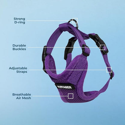 Voyager Step-in Pet Harness - All Weather Mesh, Adjustable Step in Harness for Cats and Dogs by Best Pet Supplies - Purple, XS
