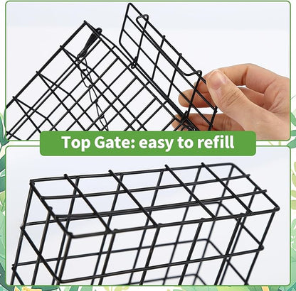 2Pcs Hummingbird Nesting Material Cage Holder with Natural Mixing Cotton Materia，Refillable Hummingbird Nesting Material Cage Holder for Bird Lover Hummingbird House Material