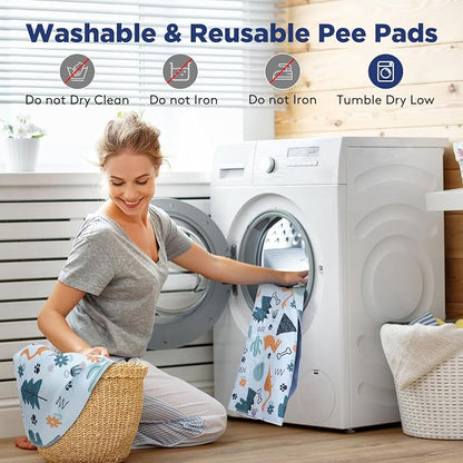 FURTIME Washable Pee Pads for Dogs, 2 Pack Large 34"x36" Super Absorbent Reusable Puppy Pads, 100% Waterproof Non-Slip, Whelping Dog Playpen Crate Mat for Potty