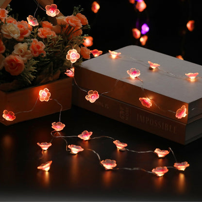 Nakolulu 13ft Flower String Lights, 40 LED, USB & Battery Operated, 8 Modes, Warm White, Model CBSL