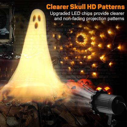 Halloween Projector Lights Outdoor,3D Dynamic Ghost Decorations Light,2026 Upgraded Clearer Ghost HD Patterns,Night Light for Home Window Wall Halloween Decor