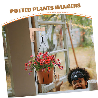 SUPVOX Wooden Plant Hanger Bracket 2pcs Indoor Wall Plant Holders Heavy-Duty Hanging Hooks for Flower Pots Natural Wood Suitable for Indoor Garden and Patio