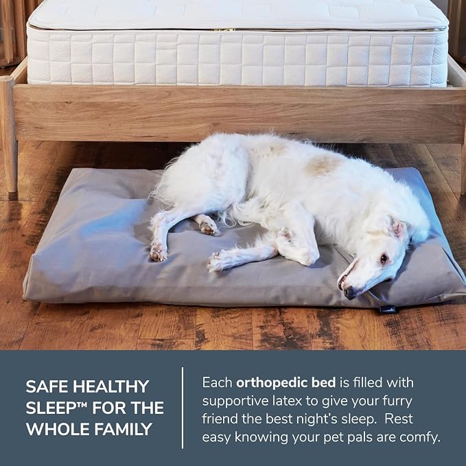 Naturepedic Organic Medium Pet Bed - Super Plush Dog & Cat Beds - Ultra Supportive Dog Bed Mat - Ideal Pet Bed with No Polyurethane Foam - 23" x 17" x 3"