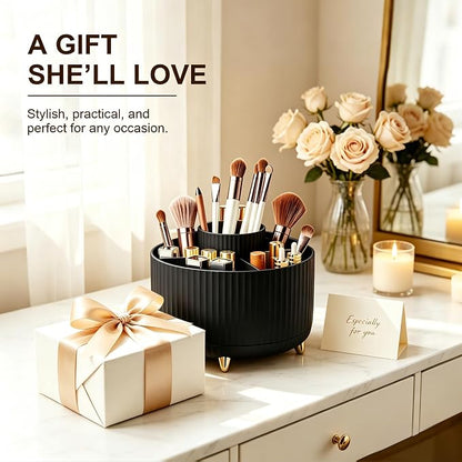 360° Rotating Makeup Brush Holder Organizer, Makeup Organizers Countertop, Makeup Organization and Skincare Storage for Vanity, Desktop, Bathroom