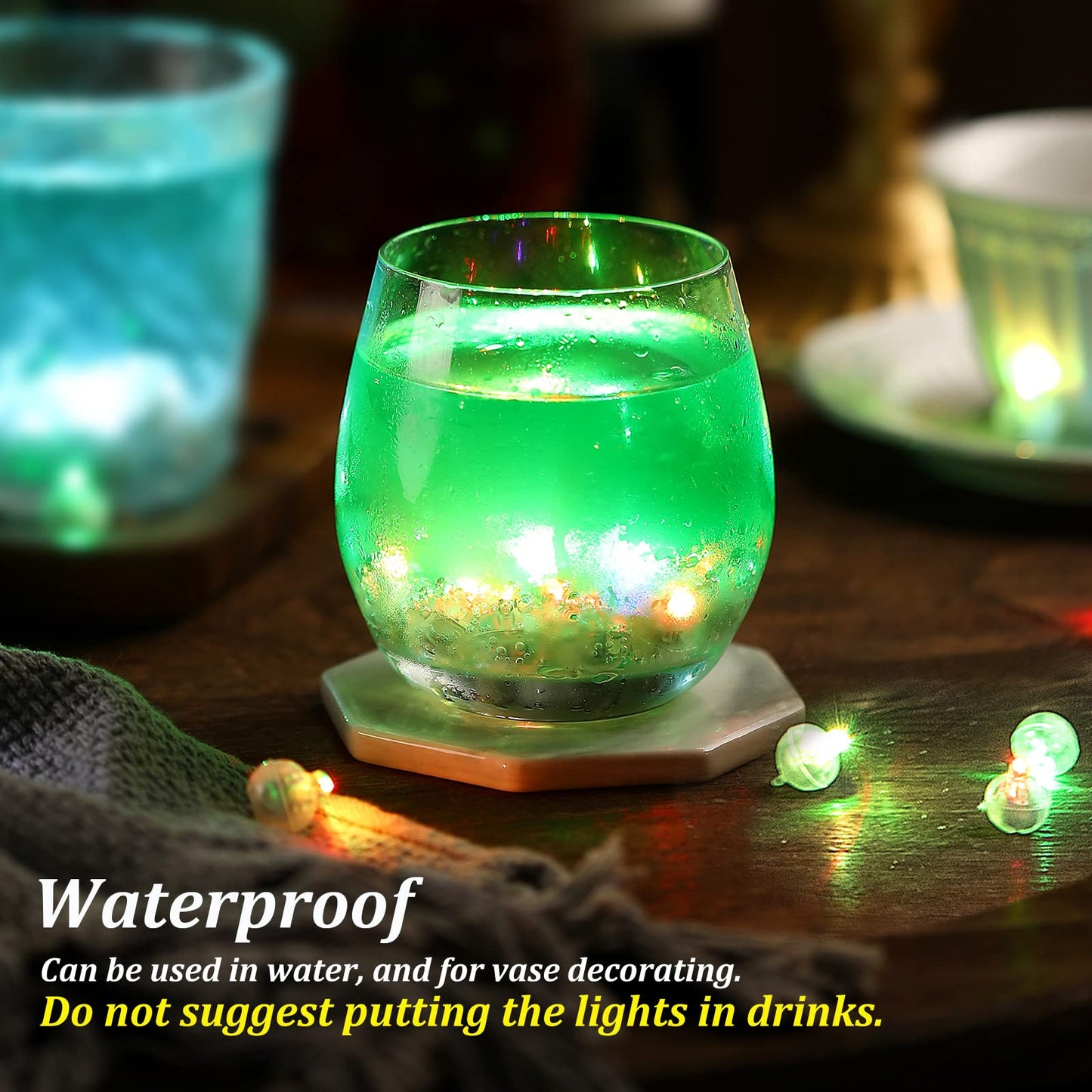 ZGWJ 100PCs Green Balloon Lights Mini, Battery Powered, Long Standby Time Waterproof Tiny Led Round Light for Paper Lantern Balloon Party Easter Eggs Wedding Christmas Halloween Decorations
