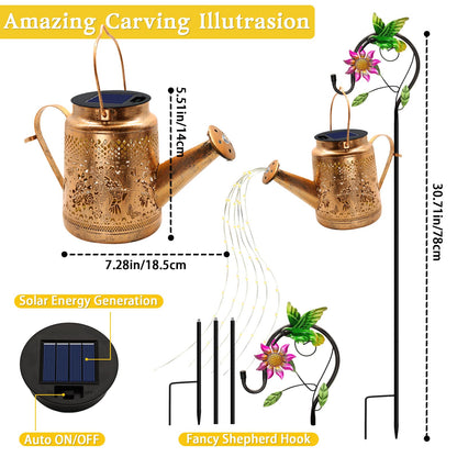Big Solar Lanterns Outdoor Waterproof, Gift for Mom Grandma Women Wife Daughter Mother's Day, Blue Hummingbird Watering Can Light With Shepherd Hook, Solar Path Light Yard Outdoor Patio Garden Decor