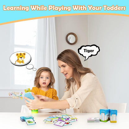 MAYAPHILOS English and French Talking Flash Cards with 510 Sight Words Learning Educational Toys to Learn French Pocket Speech Audible Flashcards for Toddlers