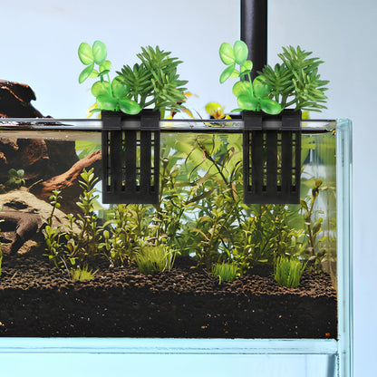 GANAZONO 10Pcs Aquarium Plant Holders Wall Hanging Fish Tank Planter Cups with Drainage Holes for Aquatic Plants 4.92X3.14X2.16In Space-Saving Aquatic Plant Basket for Fish Tank Decoration