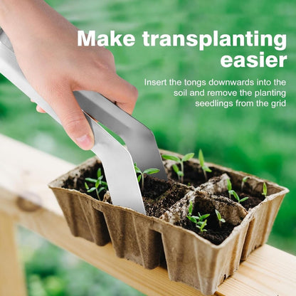 Haofy Seedling Transplant Tongs,Gardening Plant Plier with 1.2in Head for Reducing Root Damage Vegetable Flower Transplanting (L)