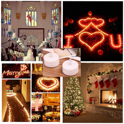 Tappovaly Battery Operated LED Tea Lights:50 Pack Flameless Votive Candles Lamp Realistic and Bright Flickering Long Lasting 200Hours for Wedding Holiday Party Home Decoration (Warm White)
