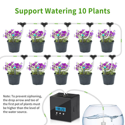 DAOTAILI Automatic Watering System for Potted Plants - 10-Pot Indoor Plant Waterer with Timer, Leak-Proof Design & USB-C/Battery Power