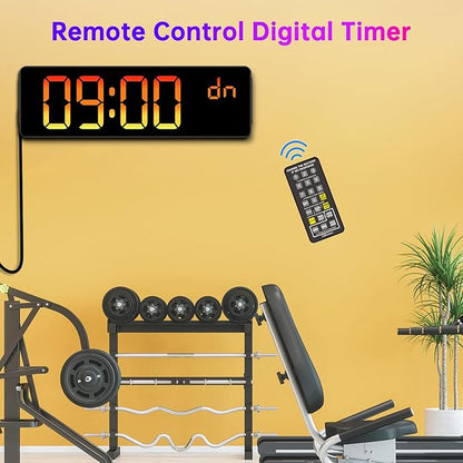 Soobest 14.2" Large Display Digital Wall Clock with Date Day of Week Temp Timer, Electric 8-in-1 Color Changing Big LED Clock for Elderly Seniors, Auto DST, Remote Control for Living Room Home Gym