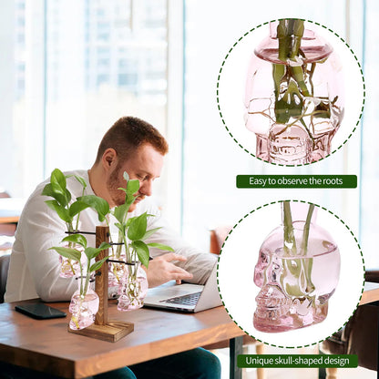 Plants Propagation Stations Skull Glass Propagation Birthday Gift for Women Garden Plant Lovers - 4 Skull