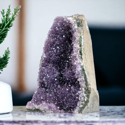 EMPORION Large Natural Amethyst (5 lb to 6.5 lb) Crystal Clusters Stone from Uruguay Raw Geode Quartz - Deep Purple Color