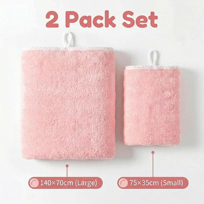 Dog Drying Towel, Soft Towels for Drying Dog Large, 2pcs Extra Thick Absorbent Microfiber Bath Towels for Dogs, Cats, Puppy, Pets (Pink)