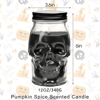 Gothic Skull Candle, Large Skull Candle Halloween Gothic Decorations for Home Table Bar Indoor Room,Scary Halloween Decorations Indoor Black