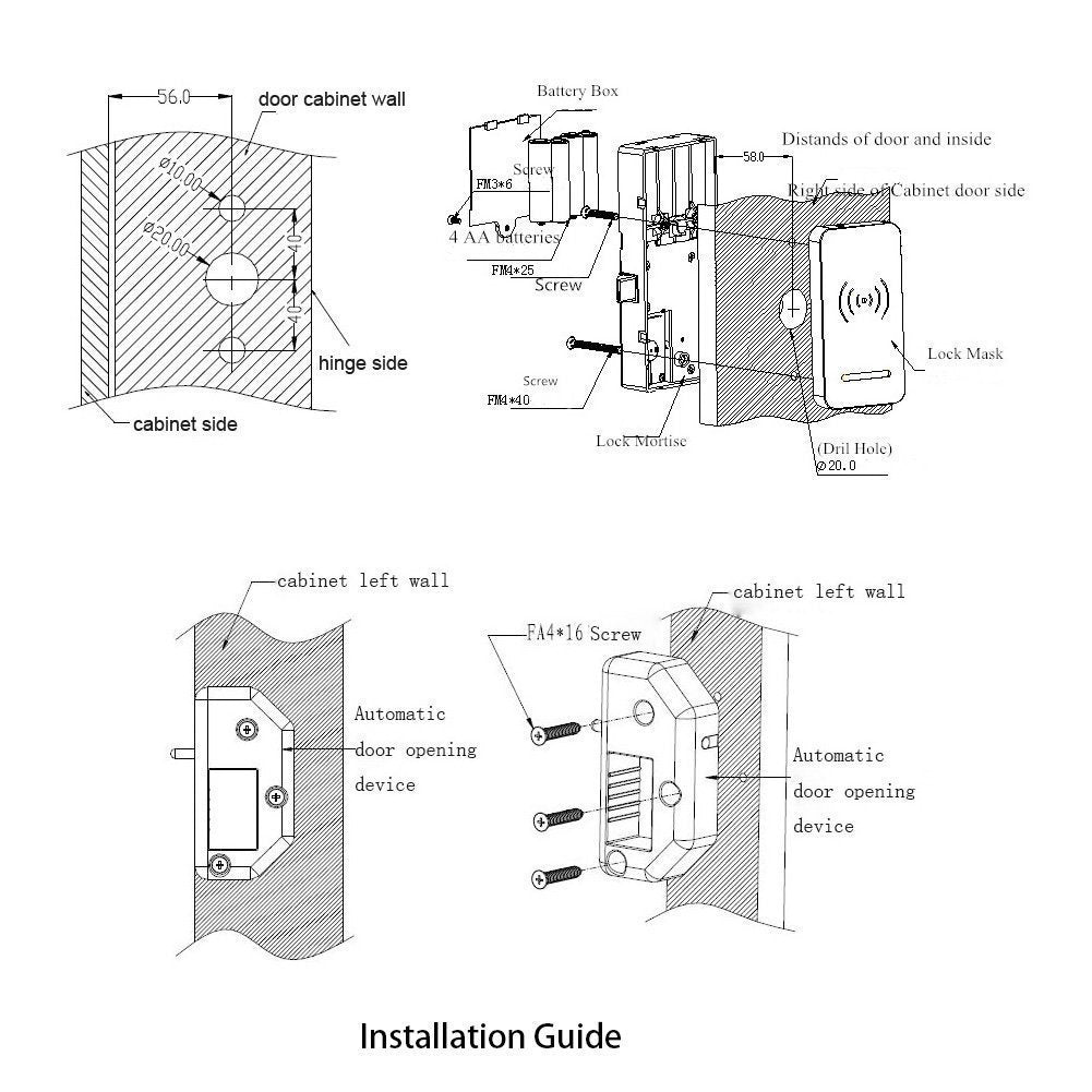 RFID Lock Electronic Cabinet Locks, Digital Touch Keypad, Password Entry and Card/FOB Entry, Keyless Door Knob