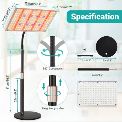 DragonLight Upgrade Desk LED Grow Lights, Full Spectrum Dimmable Grow Light with Remote Control for Greenhouse and Indoor Plant Veg and Flower Growing [Tabletop]