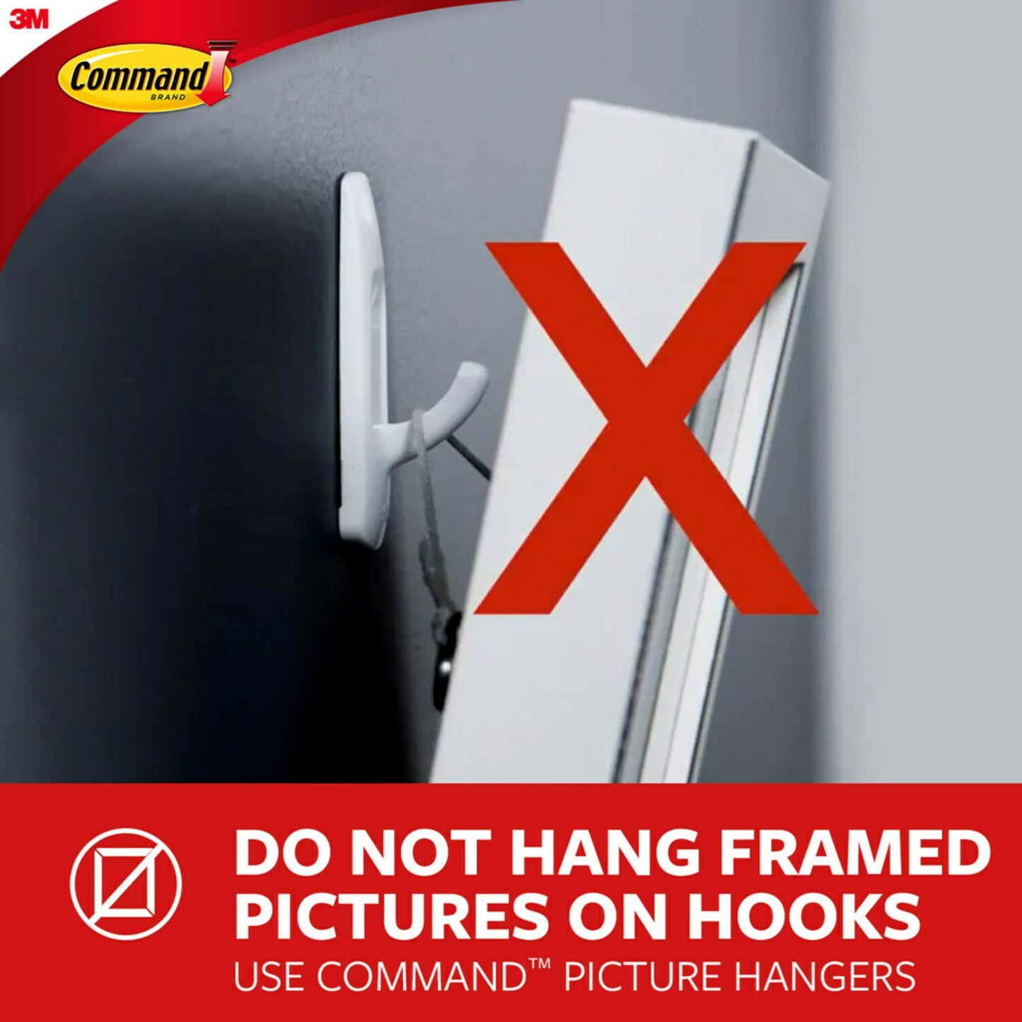 Command Medium Brushed Nickel Hooks, 2 Wall Hooks and 4 Command Strips, Damage-Free Hanging with Adhesive, No Tools Hanging Home and Room Decor, Holds up to 3 lb