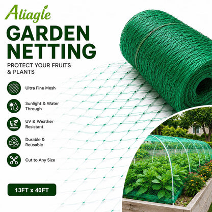 Bird Netting for Garden Protect Vegetable Plants and Fruit Trees, Garden Net Doesn't Tangle and Reusable Fencing Protect Fruit Vegetables from Birds,Deer,Squirrels and Other Animals (13x40ft)