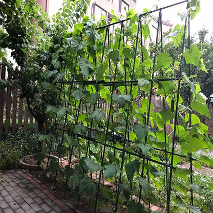 YIDIE Sturdy Metal Garden Stakes 4 Ft Tomato Cage Plastic Coated Steel Plant Sticks for Tomatoes,Trees,Cucumber,Fences,Beans,Pack of 50