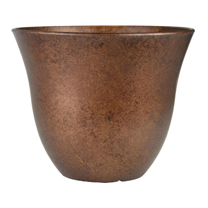 Classic Home and Garden by Growscape Honeysuckle Resin Planters - Lightweight Indoor & Outdoor Plant Pots - UV-Resistant Plastic Flower Pots - Pot Planters for Flowers & Herbs (15" Distressed Copper)